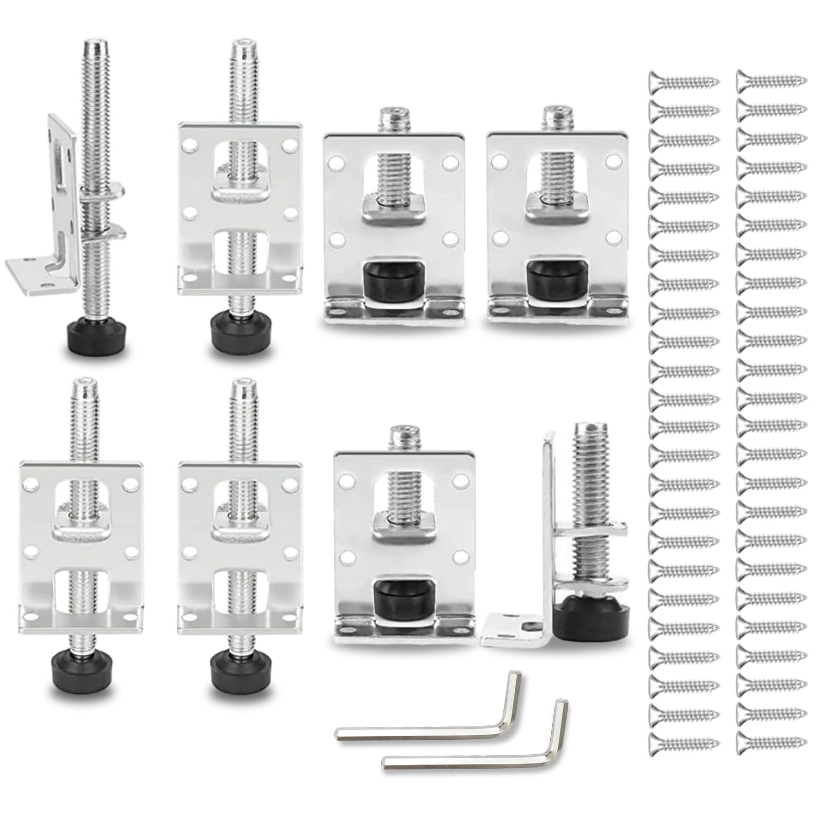 MHYMX Nivellierfüße, 8 Stück Möbelfüße Verstellbar Metall Stelzlager Höhenverstellbar Schrank Füße Schwerlast Stellfüße 55 und 105mm Schraubfüße Set für Möbel Schrank Regale