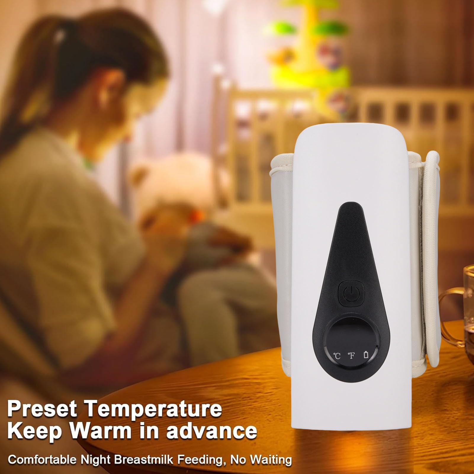 Pongnas Portable Baby Bottle Warmer Travel, Baby Bottle Warmer On The Go 6 Gears and 37-55°Flexible Selection for Breastmilk - Image 2