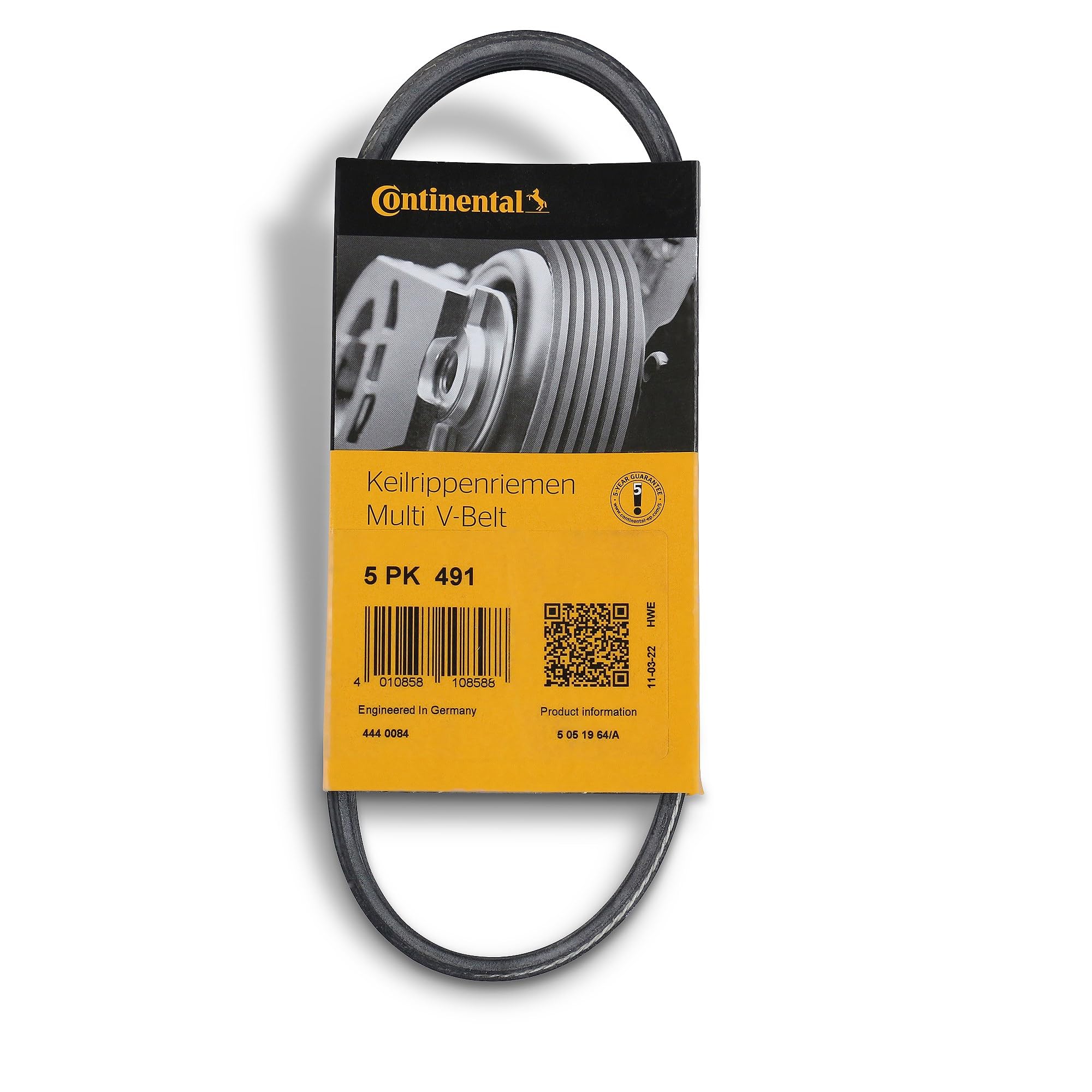 5PK491 CONTINENTAL CTAM V-RIBBED BELT FOR AUDI SEAT SKODA VW