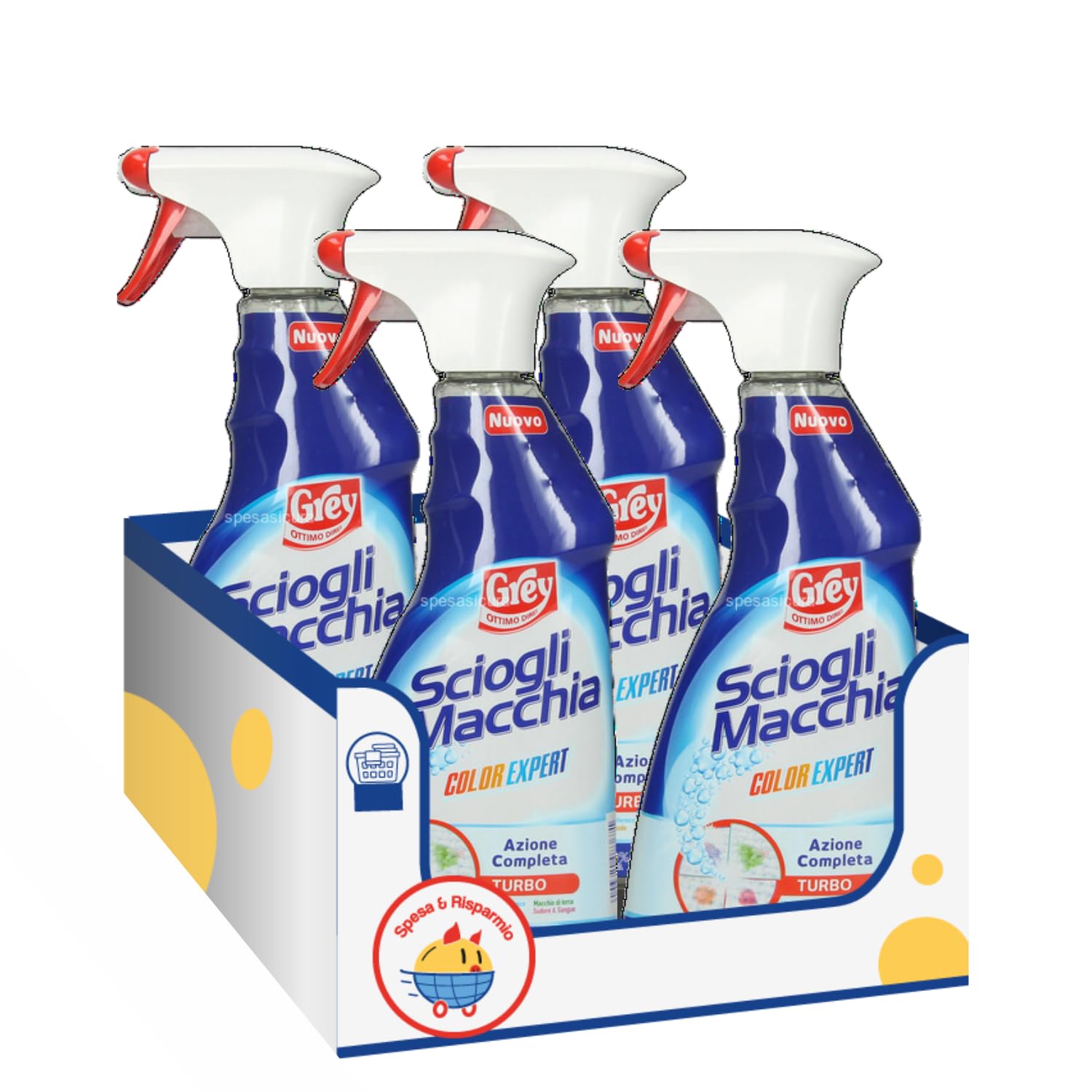 Spray Sciogli Macchia Pre-Trattante per Bianchi e Colorati – 500 ml – Variazioni 4/8/12 Pezzi (4, Pezzi)