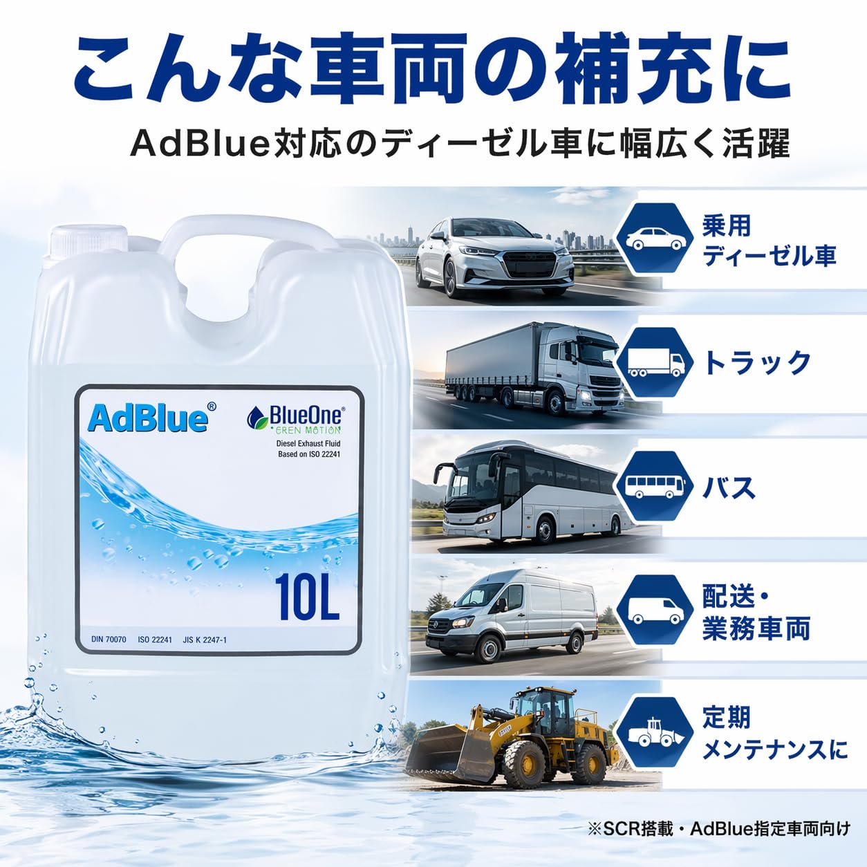 Amazon.co.jp: （10L ノズル付き）AdBlue アドブルー 高品位尿素水 10L