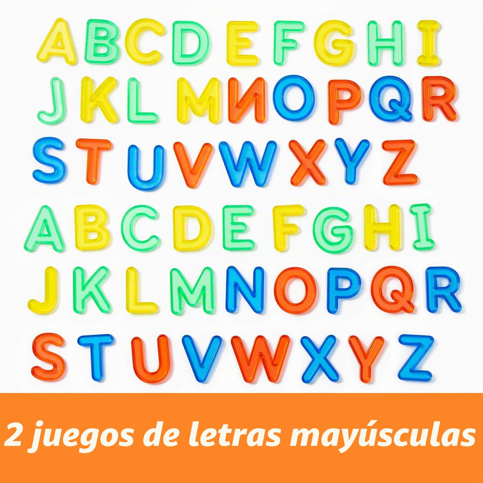 52 letras mayúsculas de plástico, 2 juegos de letras mayúsculas