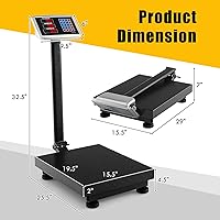Vista 2 de Giantex 660lbs Weight Computing Digital Scale Floor Platform Scale for Weighing Luggage Package Shipping Mailing Postal Scale with Accurate LB/KG