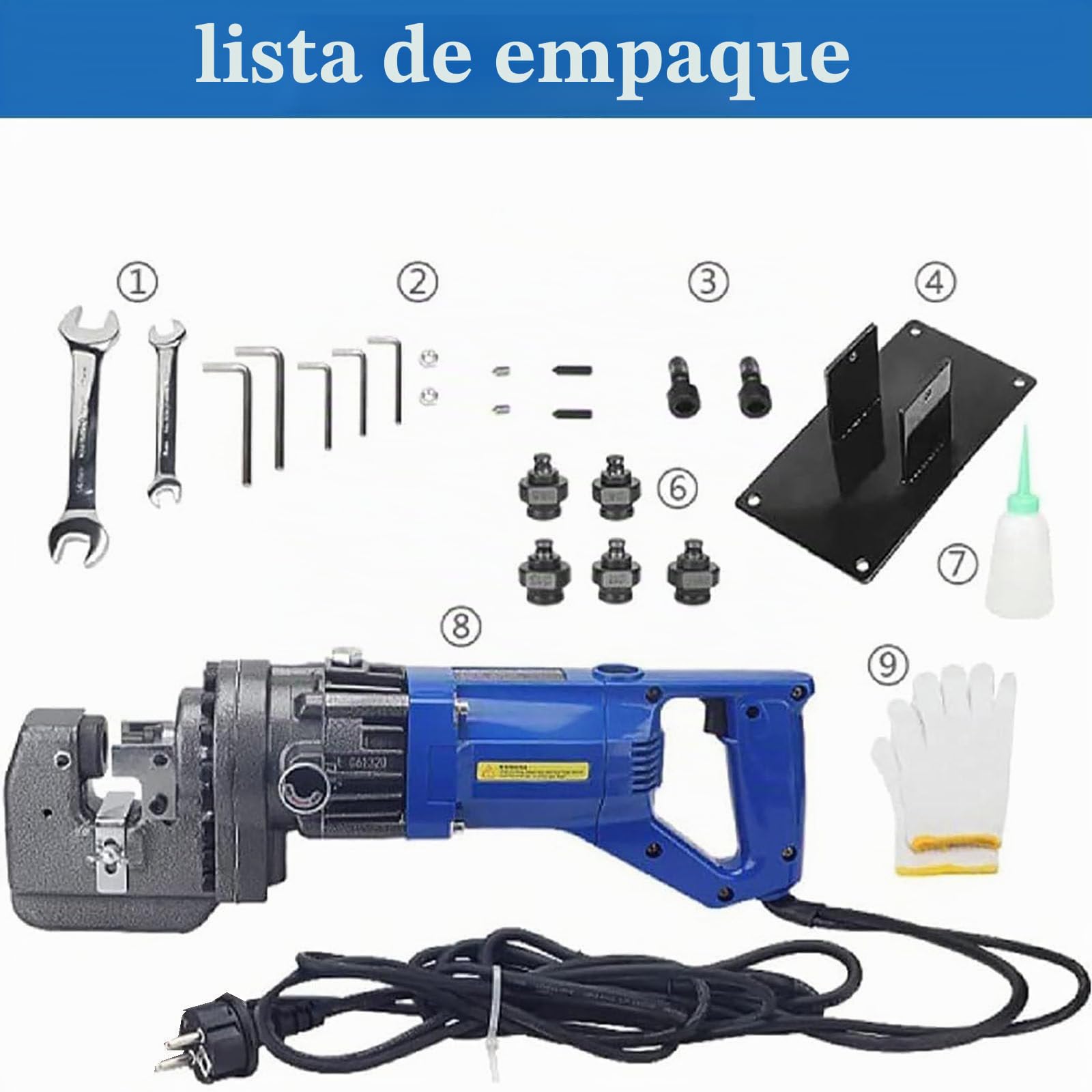 Perforadora HidráUlica de 1500 W, Herramienta de PerforacióN HidráUlica EléCtrica, Perforadora de Agujeros para Placas de Acero, Placas de Acero Angulares, Placas de Hierro,Channel Steel