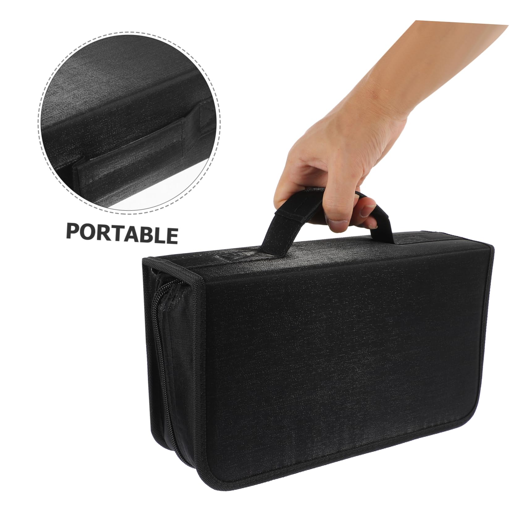 IMIKEYA 2pezzi Porta Cd Cerniera e Maniglia Borsa Portatile Per Cd e Dvd Organizer Per Custodia Rigida Salva Dischi Design Compatto e Resistente