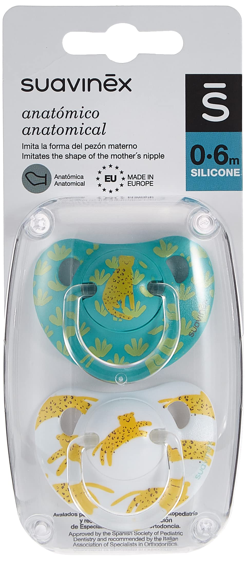 Suavinex 3801065 Jungle Anatomical Soother 2-Pieces Set, Green