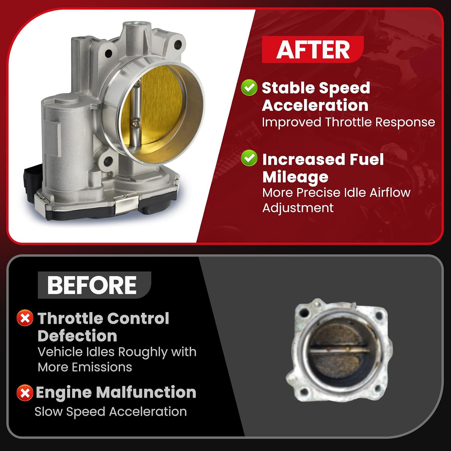 MOCA S20042 Throttle Body Assembly Replace 2007-2009 for Chrysler Aspen 5.7L, For Dodge 2005-2009 Durango 5.7L, 2005-2010 Ram 1500 2500 3500 5.7L, For Ram 2011-2012 1500 2500 3500 V8 5.7L