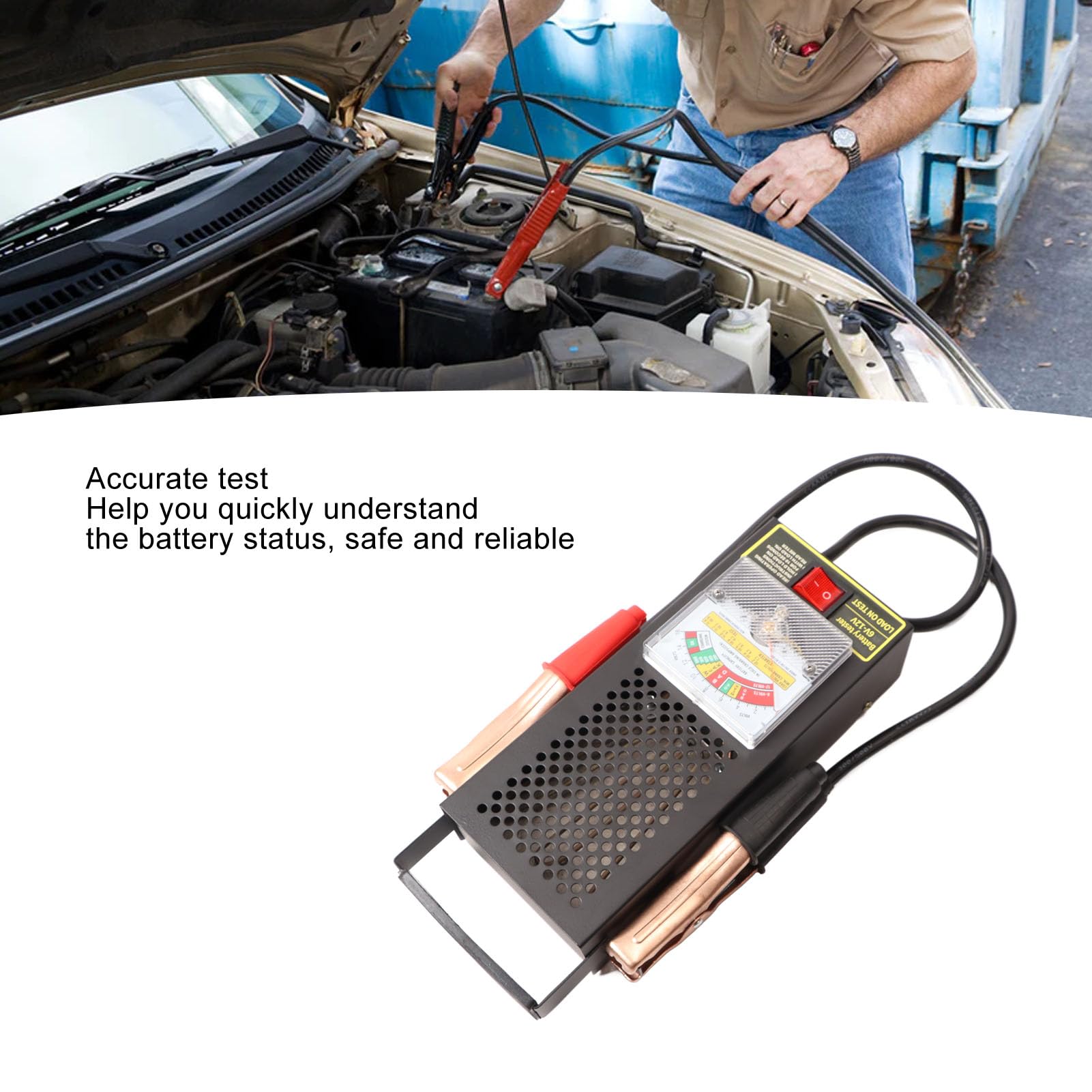 Probador de Batería de Coche, Alta Precisión Automático Analizador 6V a 12V de Cobre y Aleación for Conductores, Talleres y Vehículos Eléctricos