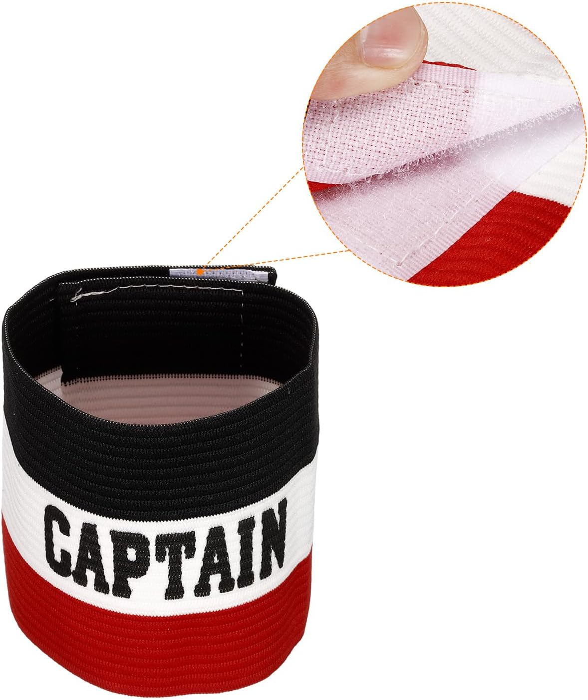 YOKIVE Captain Armband Set, Nylon Protective Arm Badge, Adjustable Flexibility, Great for Team Training, Competitions (Blue Black Red, 11.8 x 3.5 Inch)