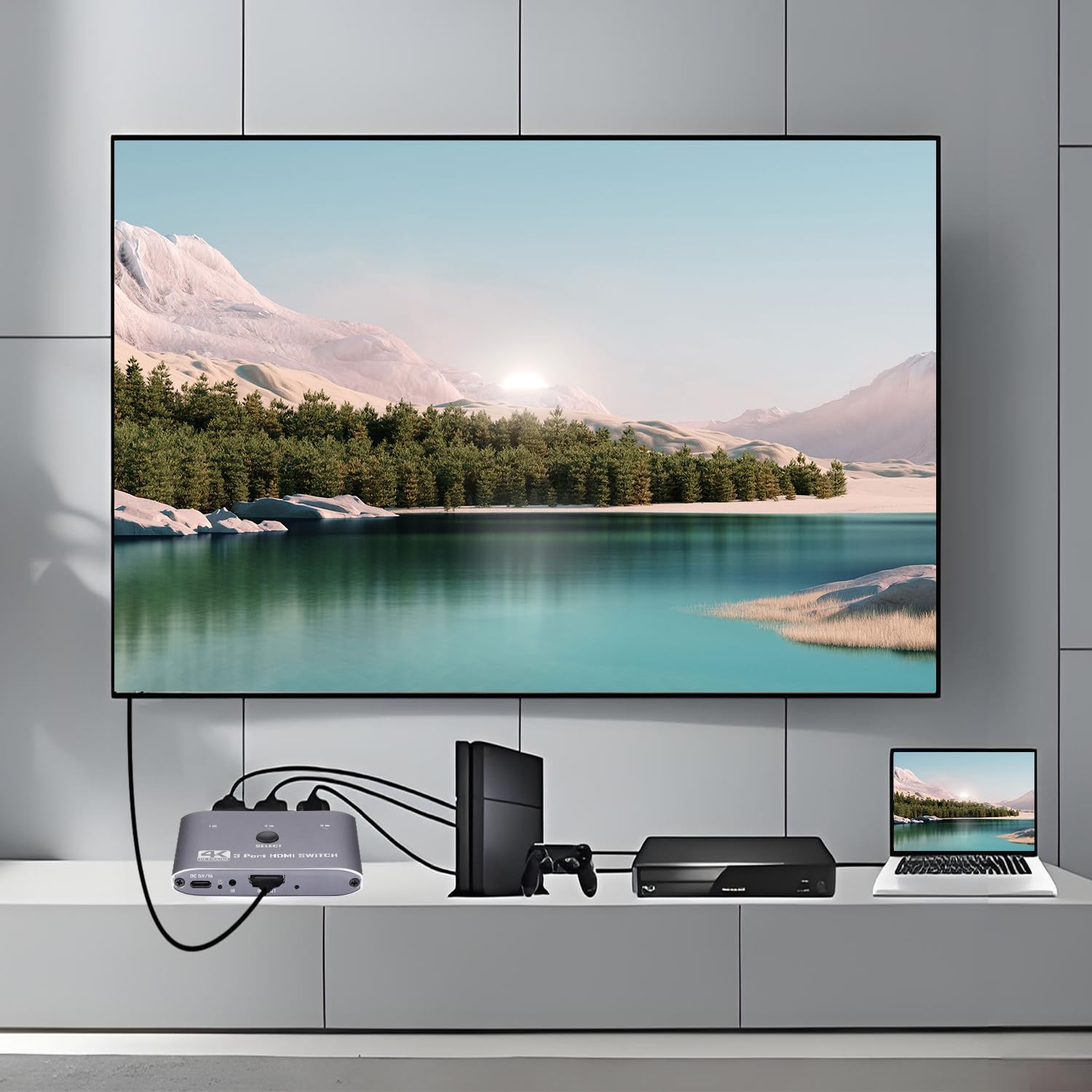 Interruttore HDMI 4K a 60Hz, 3 porte HDMI Switch 3 in 1 Out con telecomando IR, supporto 4K, 3D, 1080P, HDMI 2.0, HDCP 2.2, Ultra HD per HDTV, PS4/5, console di gioco, ecc