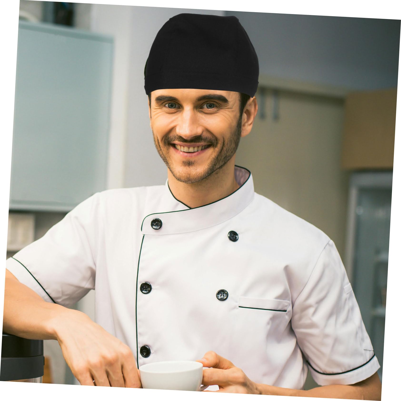 Beavorty Gorros De Chef De Algodón Unisex, Cómodo y Ligero, 6 Unidades, Color Negro, para Restaurantes, Panaderías y Barbacoas, Diseño Clásico y Duradero