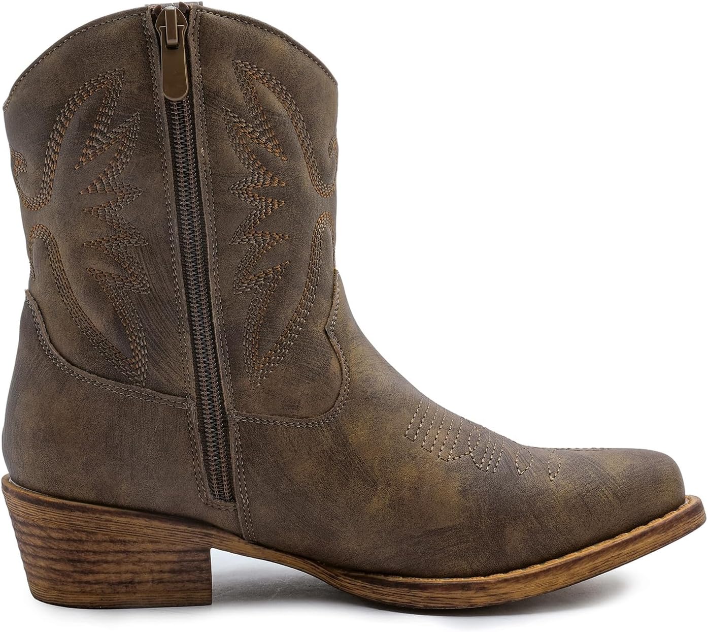 GLOBALWIN Women's Mid Calf The Western Cowboy Boots Fashion Cowgirl Boots For Women Low Heel