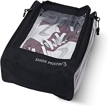 Shoe mistri Golf Shoe Bag, Shoes Carrier, Transparent Organizer with Zipper for All Footwear Storage, Shoe Travel Bag, Sneaker Bag for Men Women (Black Zip)