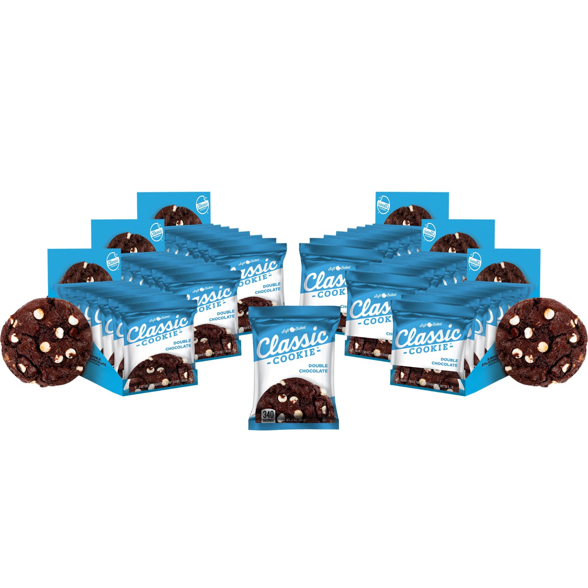 Classic COOKIESoft Baked Double Chocolate Cookies made with Hershey's® Chocolate, 6 Boxes, 48 Individually Wrapped Cookies