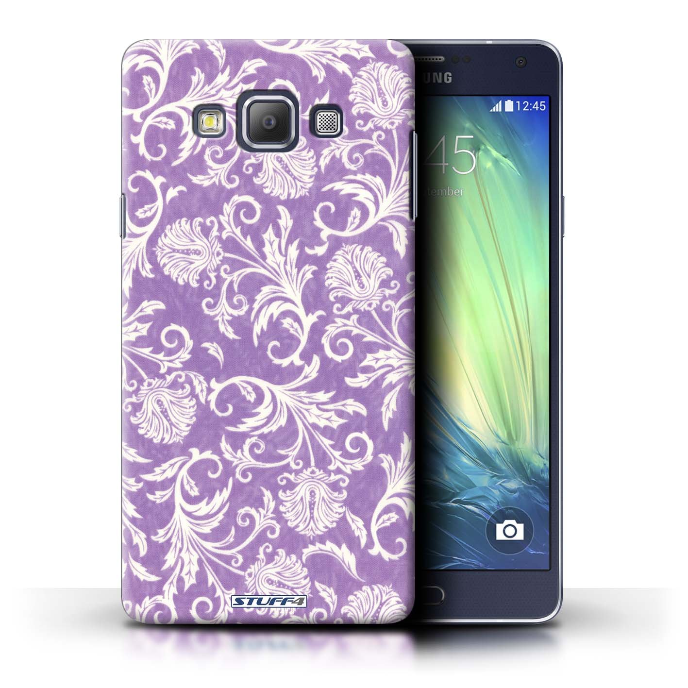 STUFF4 Phone Case / Cover for Samsung Galaxy A7/A700 / Purple Background Design / Floral Pattern Collection / by Penny Lane Publishing, Inc.
