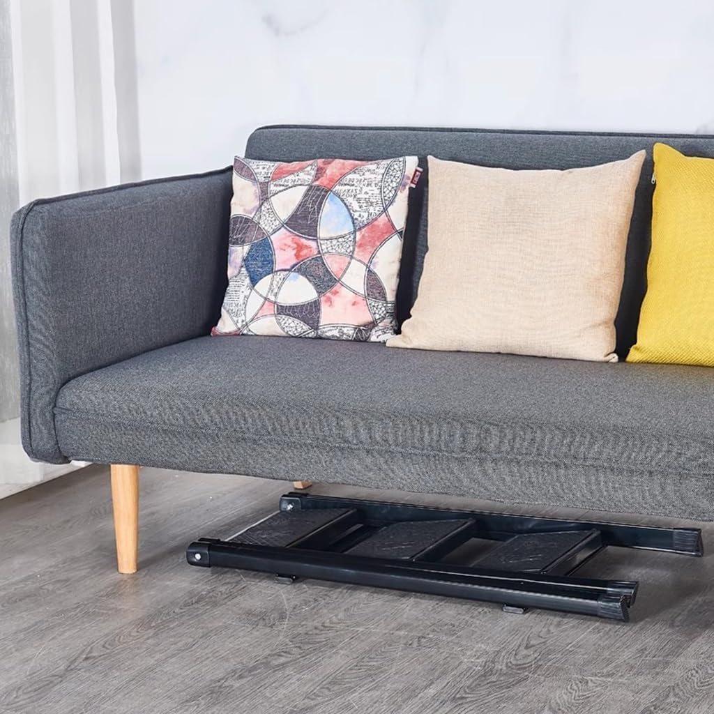 Step Ladder 3 Step Folding Ladder Black Home Ladder Space-Saving Portable Lightweight Ladder Kitchen Widened and Thickened Treads Ladder Ladder