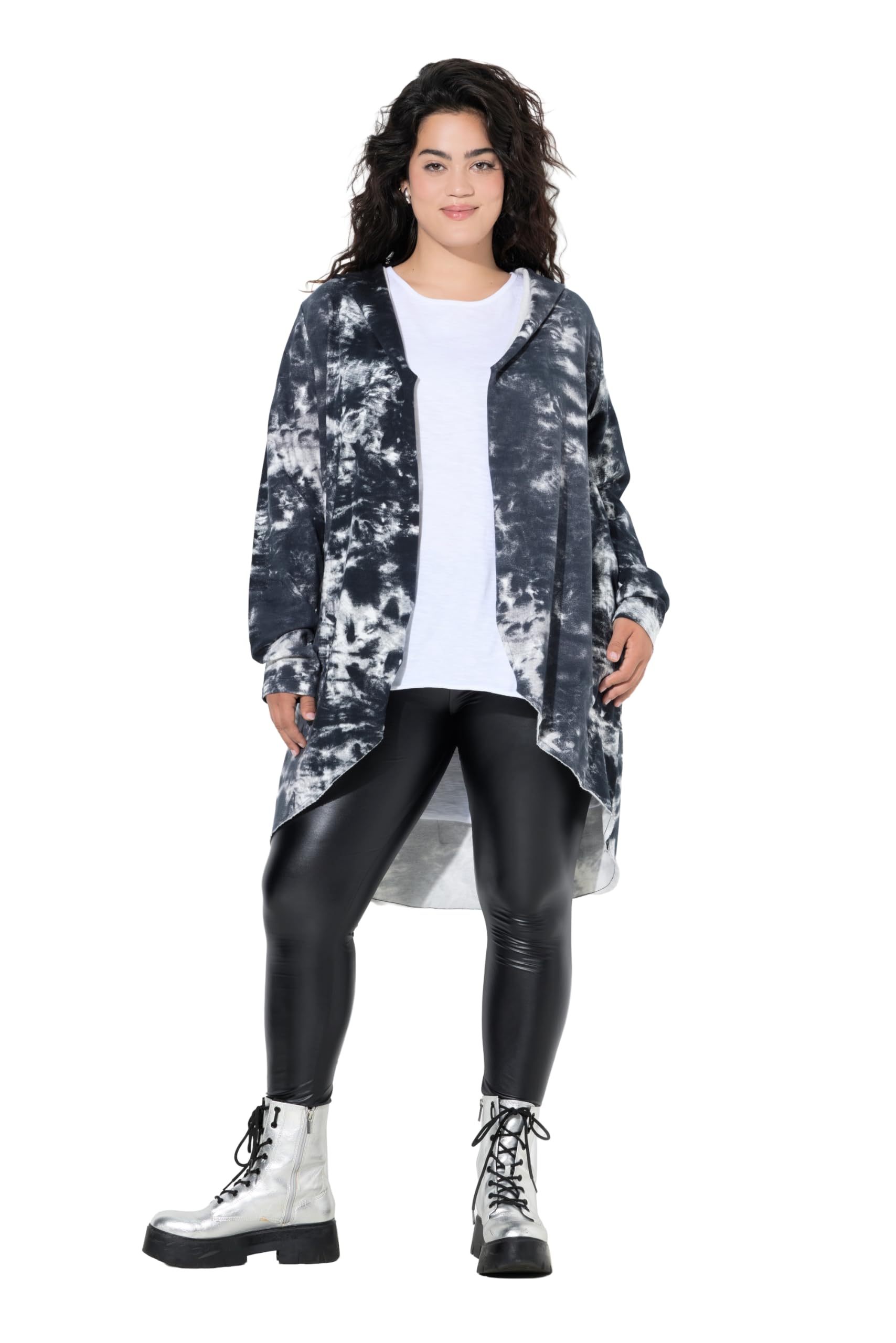 Angel of Style Damen große Größen Übergrößen Plus Size Sweatjacke, offen, Batik, Happy auf dem Rücken 846209