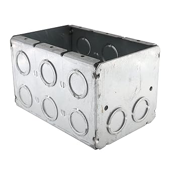 1 Pc, Solid Masonry Box, Three Gang, 3-1/2 In. Deep for Mounting Switches, Plugs, Outlets & Electronic & Electrical Devices
