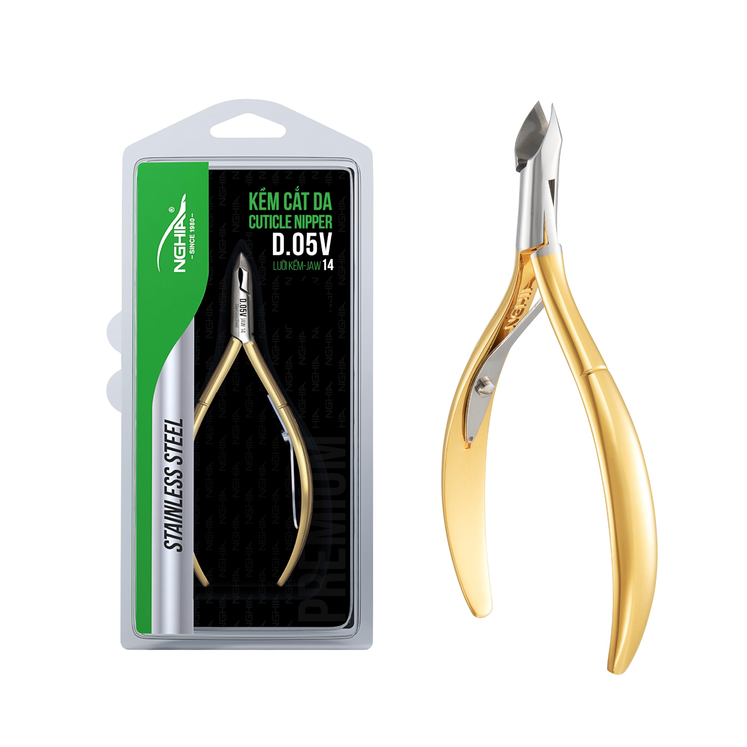 Amazon.com: NGHIA Premium Cuticle Nipper - D-05V Jaw 14 (Stainless