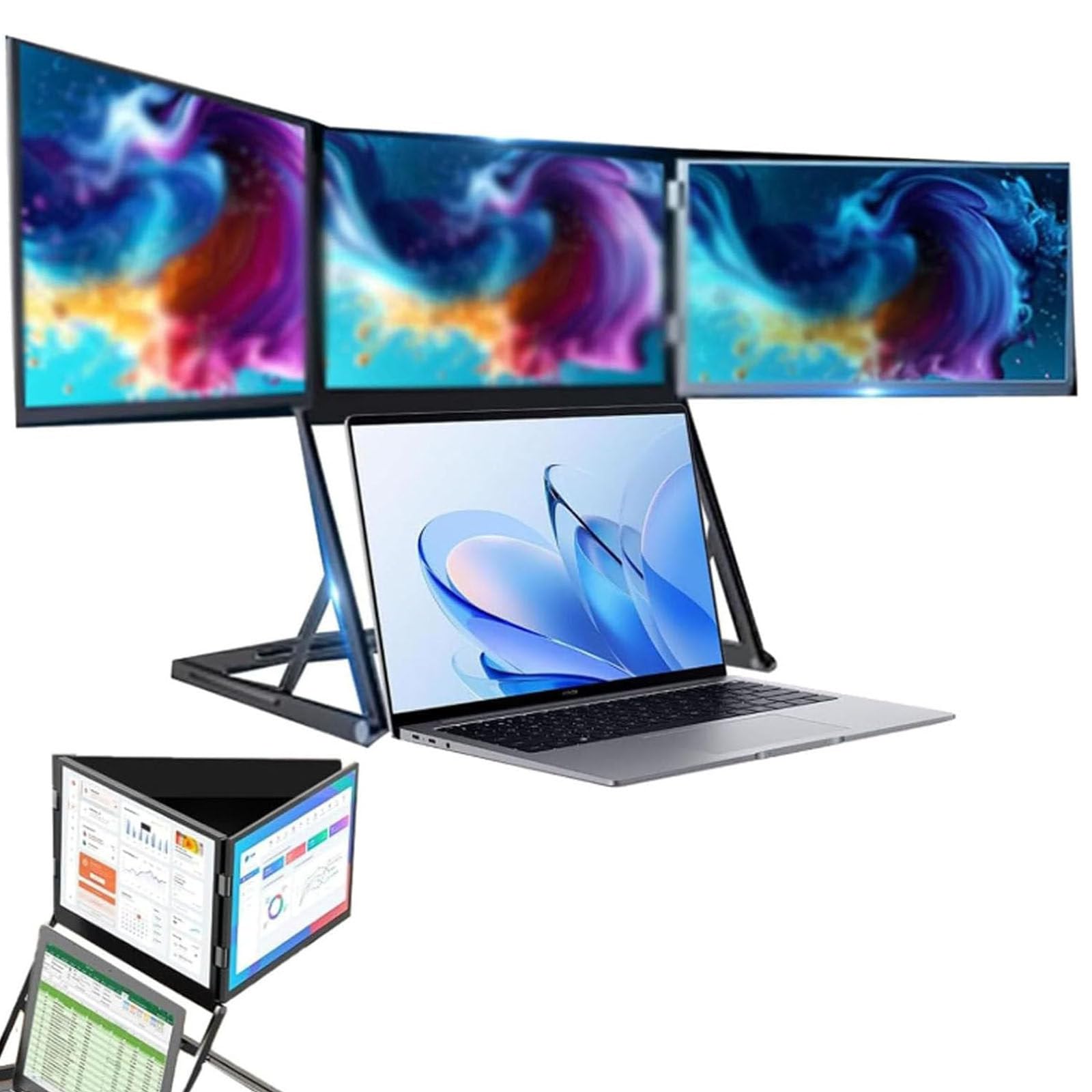Estensione per Schermo Di Laptop, Monitor Triplo Portatile Pieghevole