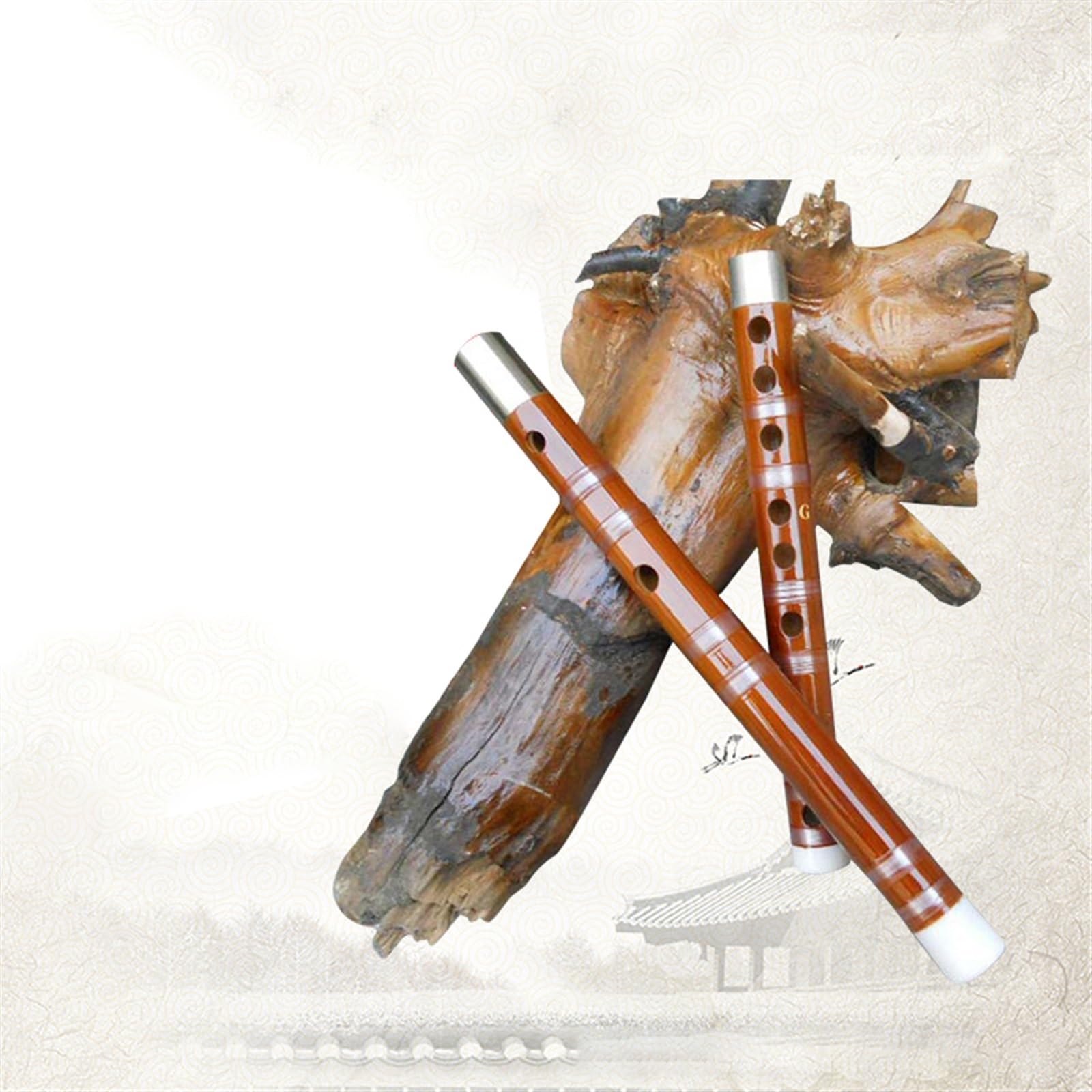 Amazon | 竹笛セット 2 セクション二重挿入白銅ビターフルート演奏竹