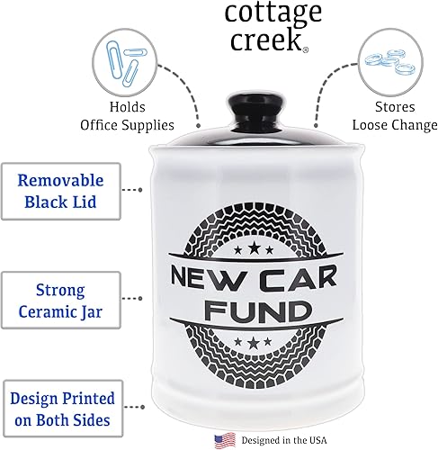 Miniatura 2 de Cottage Creek New Car Fund Jar - Alcancía para papá, accesorios y regalos para amantes, regalos de autos de carreras para hombres