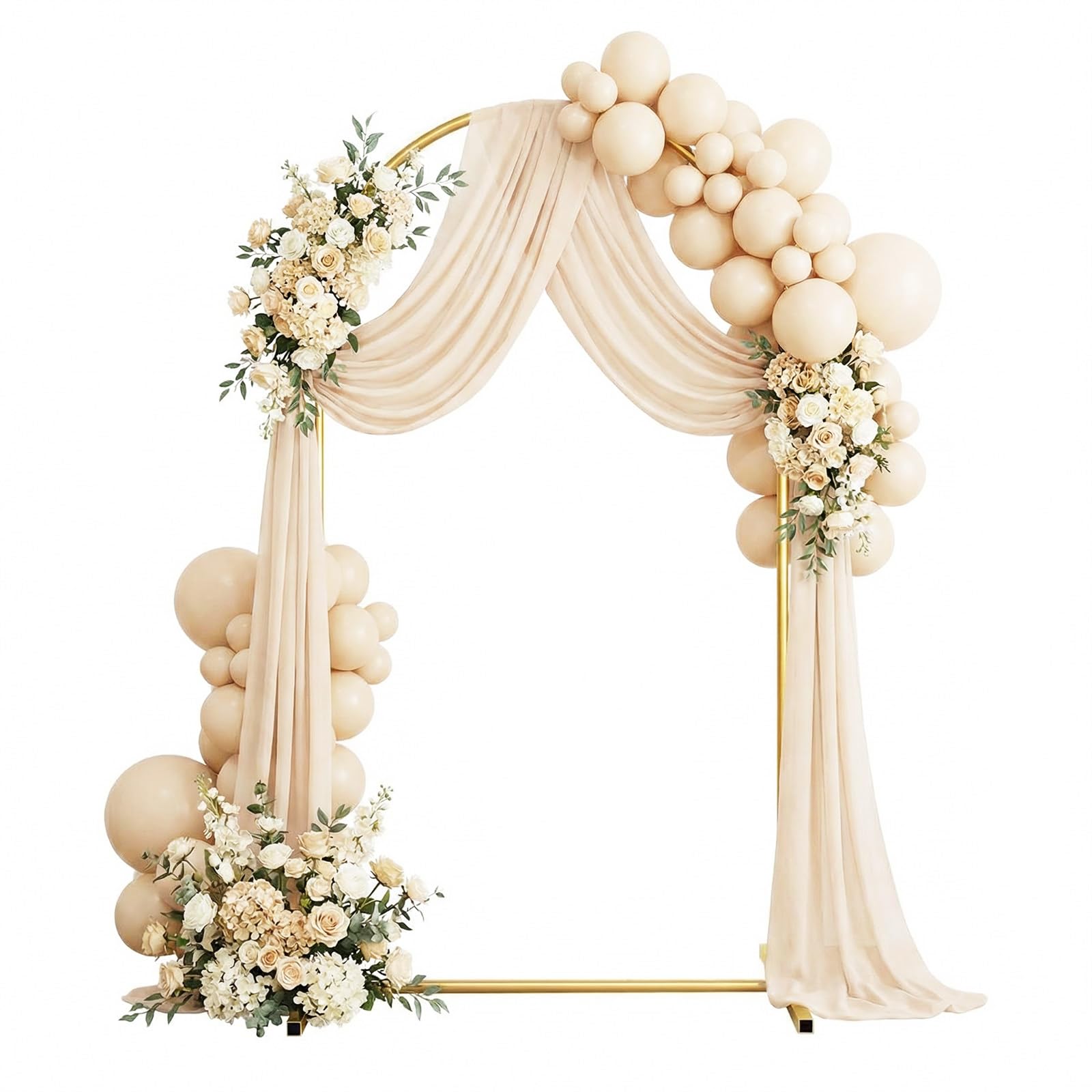 Arche de mariage stable 1,8m cadre doré démontable pour installer des ballons