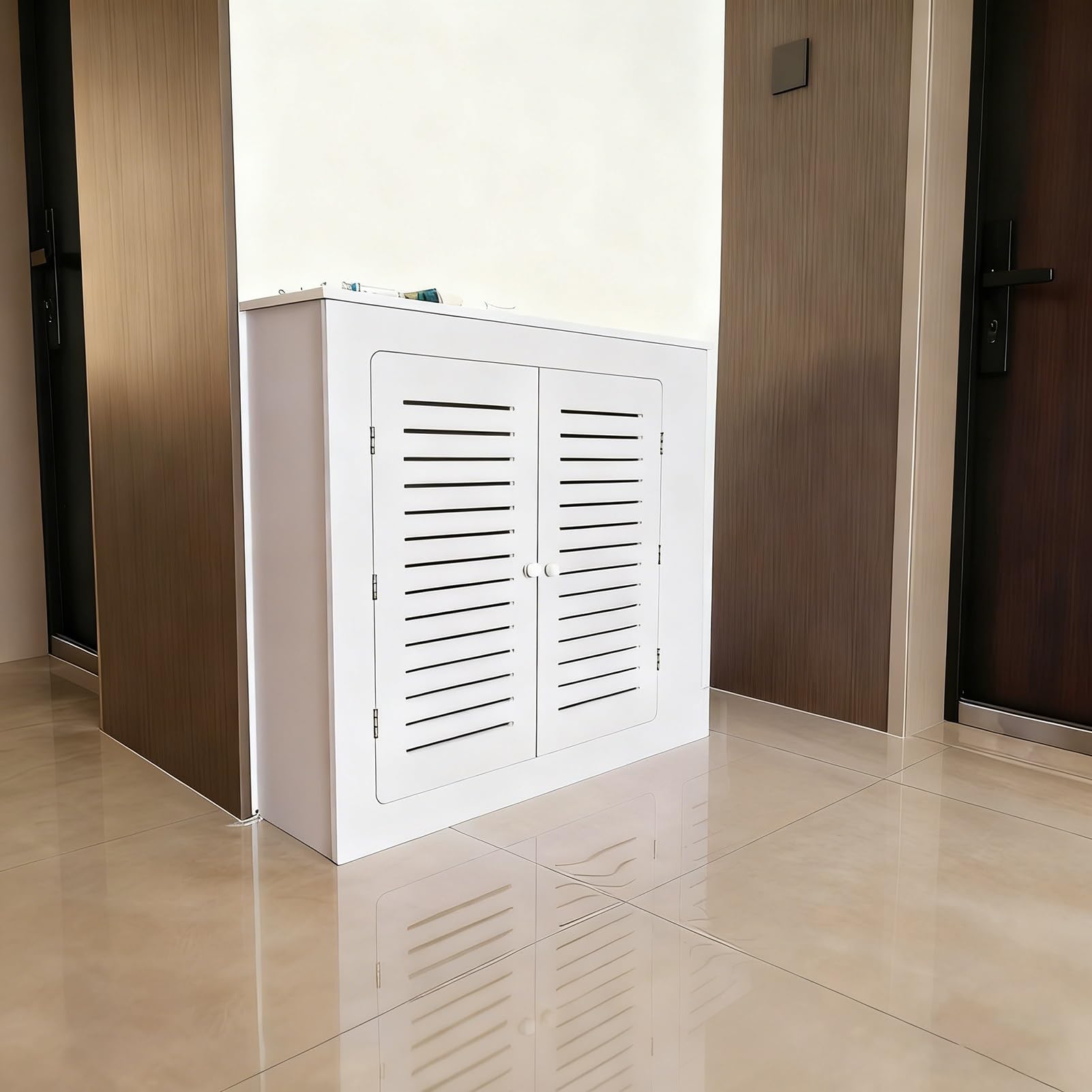 Armario con cubierta de radiador, panel de acceso de colector resistente y duradero para pasillo y trastero