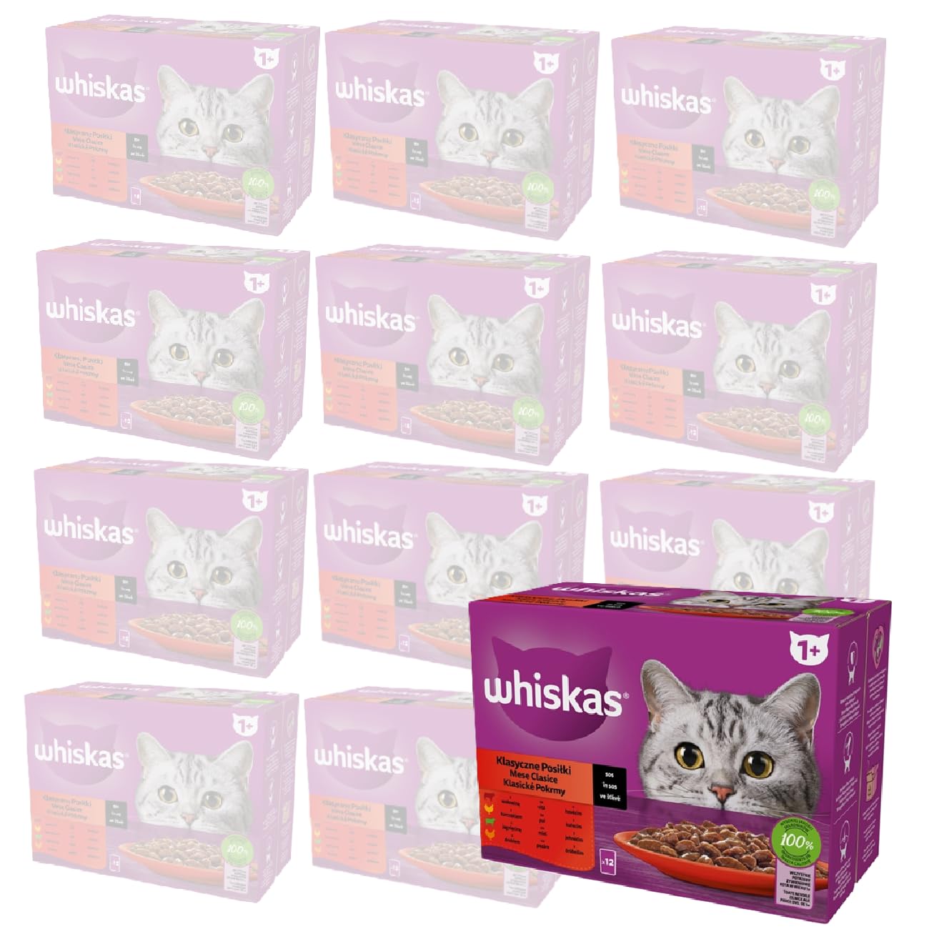 WHISKAS Adult mokra karma dla kota w saszetkach 12 x 85 g Klasyczne Posiłki x 12