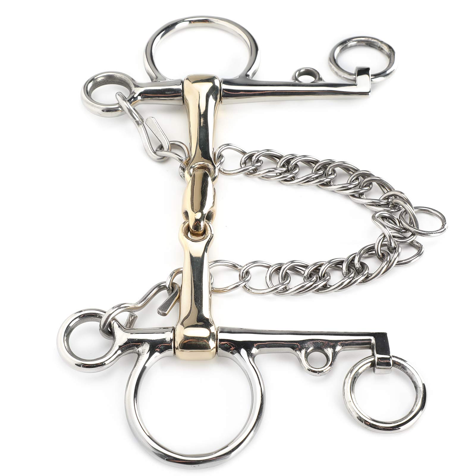 Pelham Pareti per Cavallo Accessorio per morsi Pelham in Acciaio Inossidabile Accessorio per connettore in Ottone di silicio articolato