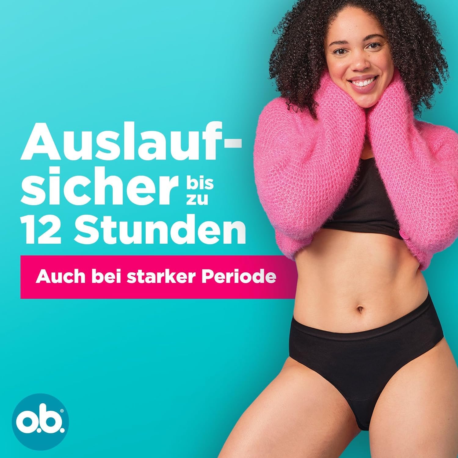 o.b. Periodenslip Größe XL/XXL, wiederverwendbare Periodenunterwäsche bei starker Periode, Menstruationsunterwäsche für bis zu 12 Stunden Auslaufschutz, auch erhältlich in den Größen XS/S, M/L