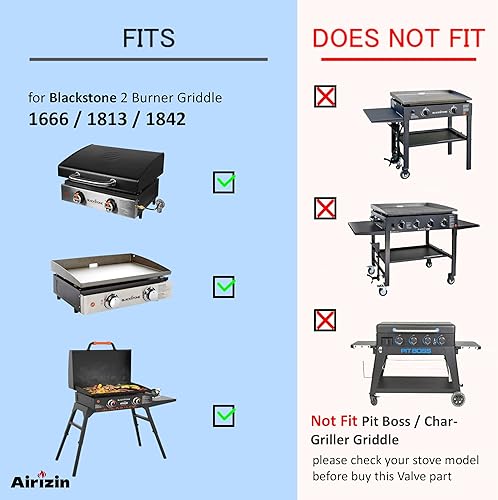 Miniatura 3 de Válvula de control de quemador de plancha para Blackstone de 22 pulgadas, plancha de mesa 1666, para parrilla Blackstone Gas Valve con puerto de