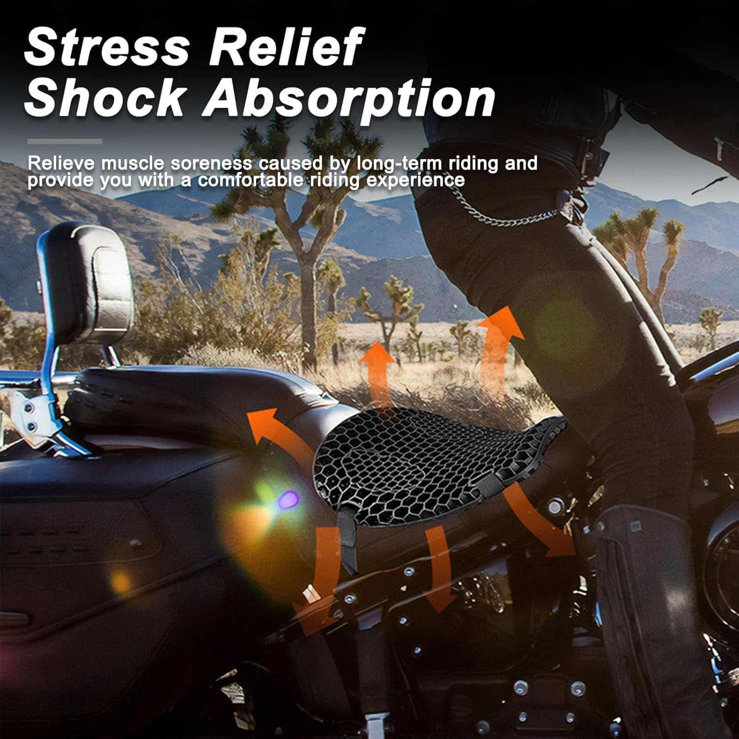Gel Sitzkissen Motorrad für Suzuki V-Strom 800 2023-2024, Structure En Nid D'Abeille 3D Weich Und Hochelastisch Weich Und Hochelastisch Motorrad Sitzpolster
