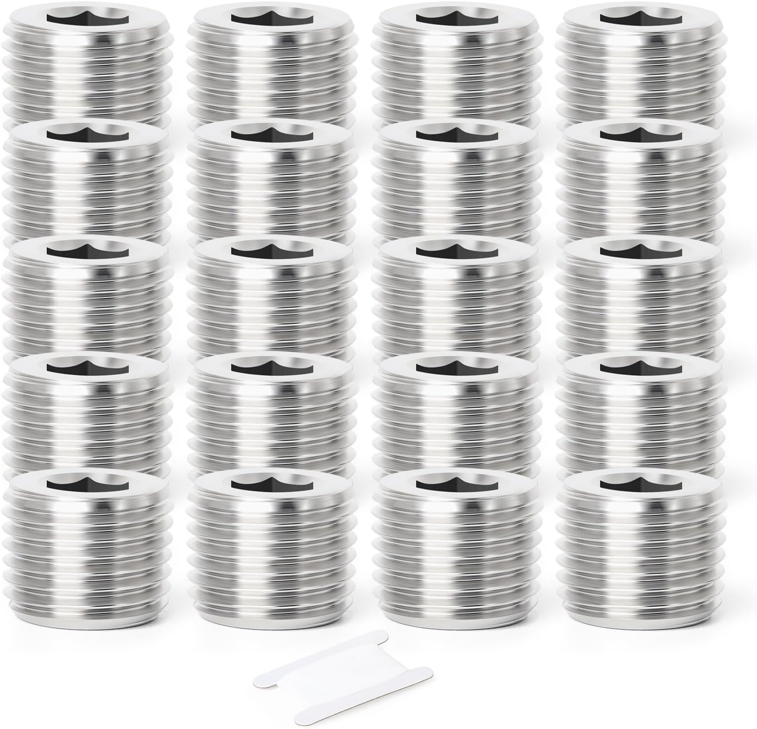 TAISHER 20PCS 304 Stainless Steel Internal Hex Thread Socket Pipe Plug Fitting 1/8" NPT Male