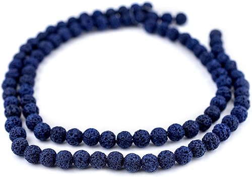 Miniatura 3 de TheBeadChest Cuentas de lava volcánica azul índigo (0.315 in)