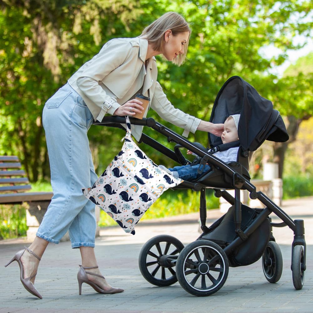 3 Wet Bag Impermeabili FYting - Porta Pannolini, Per Piscina, Viaggi, Fitness, Con Cerniera, Design Panda - Foto 7