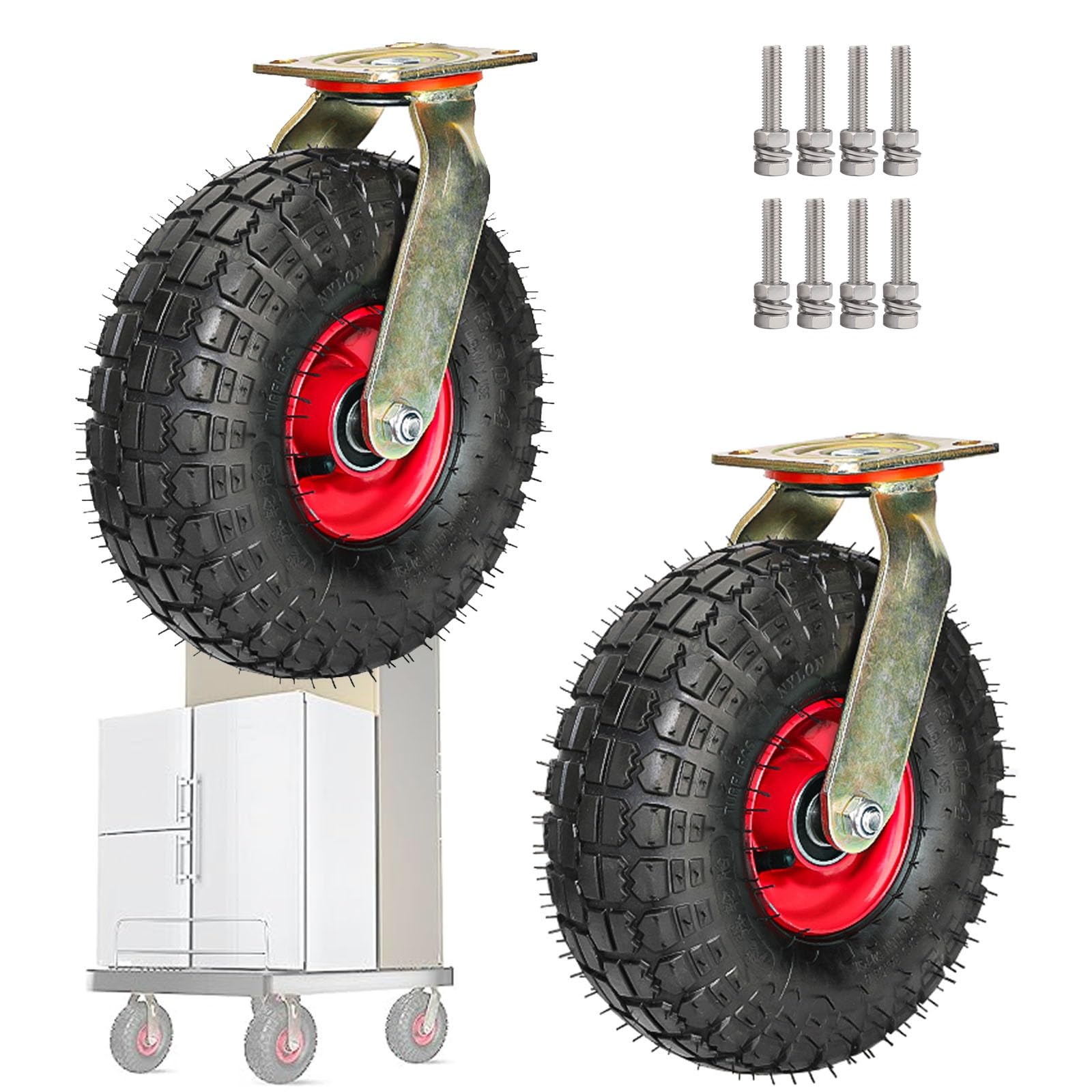 Roulettes robustes pour usage intensif éliminant les vibrations des chariots d'atelier