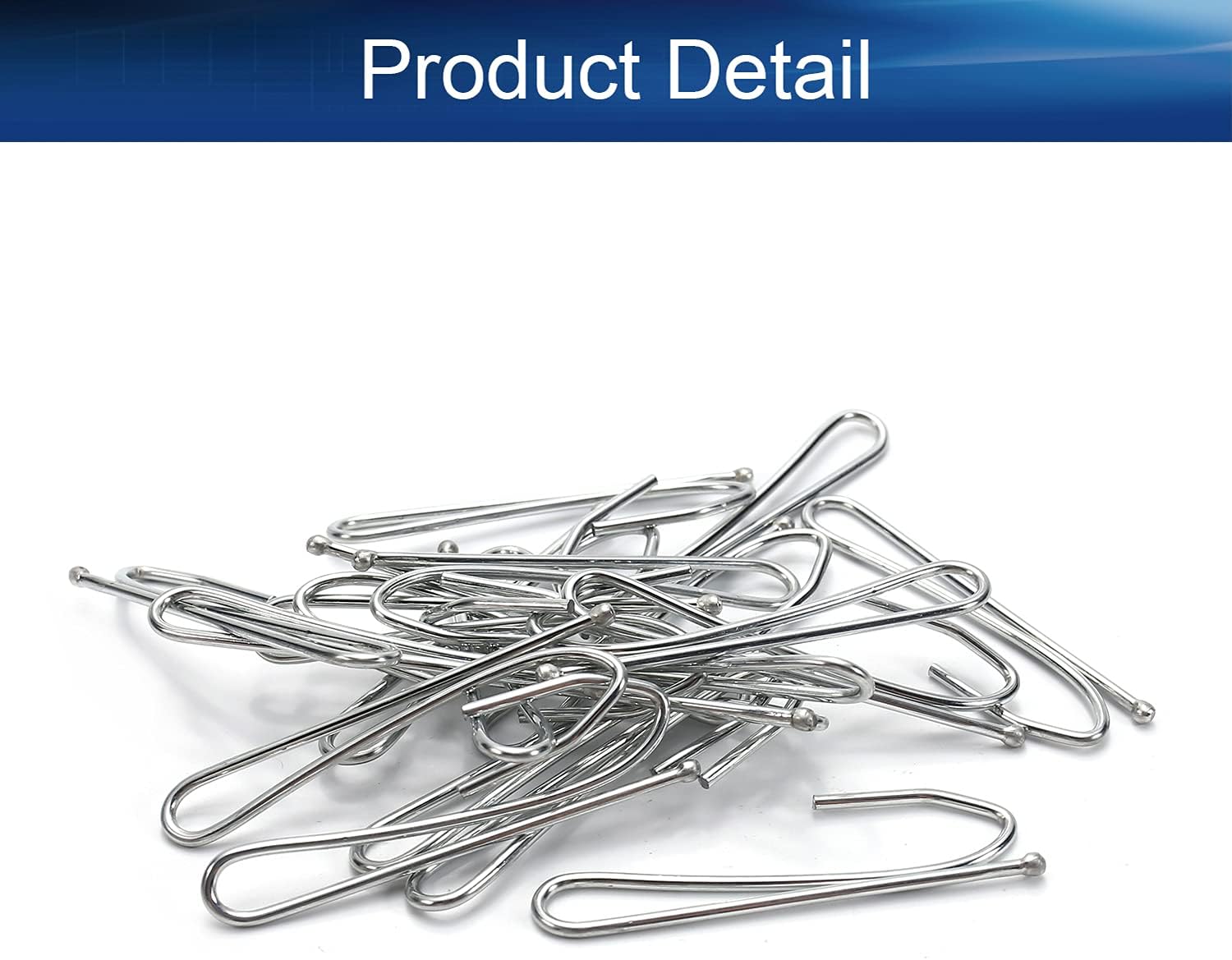 Iron Curtain Hooks Curtain Pleat Hook 2.48'' x 0.79'' (L x W), for Window Curtain Door Curtain Shower Curtain, Plating Silver Tone 100pcs