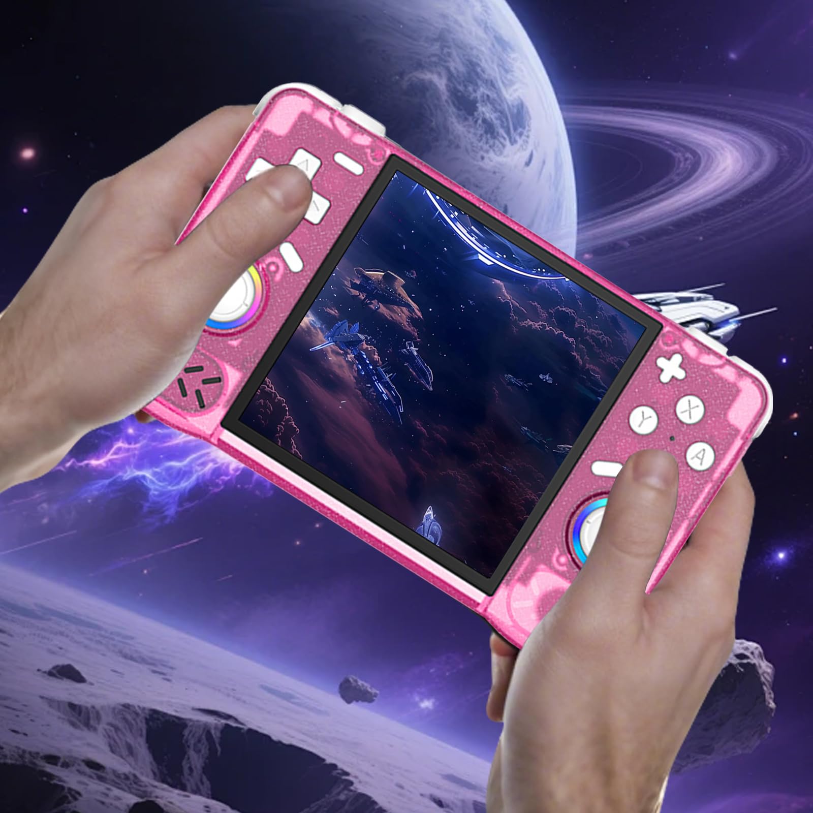 Console di gioco portatile con schermo HD da 4", 128 G, Wi-Fi, rosa, giochi retrò | Console di gioco portatile leggera e portatile, molti giochi retrò, multiplayer, lunga durata, ideale in viaggio