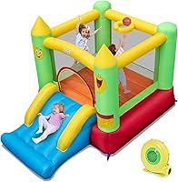 Vista 18 de BOUNTECH Casa inflable para rebotar, casa inflable para niños, diversión de fiesta en interiores y exteriores, con área de salto resistente
