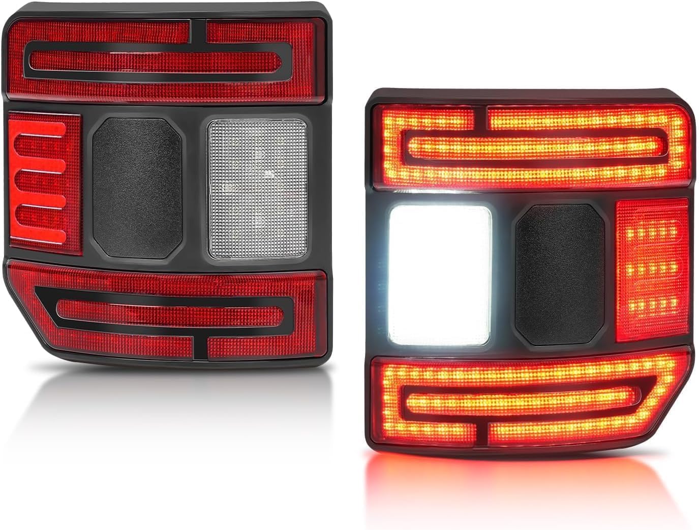 SUPAREE Flush Mount LED Rear Brake Tail Lights Compatible with Jeep Gladiator JT 2020 2021 2022 2023 2024 2025 Replace OEM Red Taillight Assembly Included Smoked Reverse Turn Signal Running light