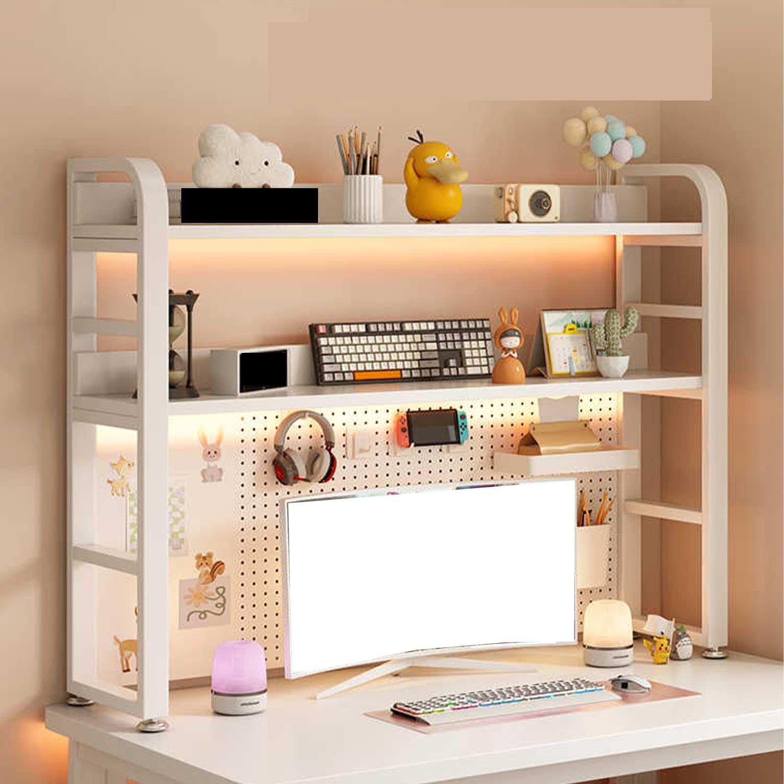 Organizador de Escritorio Multifunción, Almacenamiento de Escritorio, de Estanteria de Escritorio(Brown 1,115 * 66/45.3 * 26.0in)