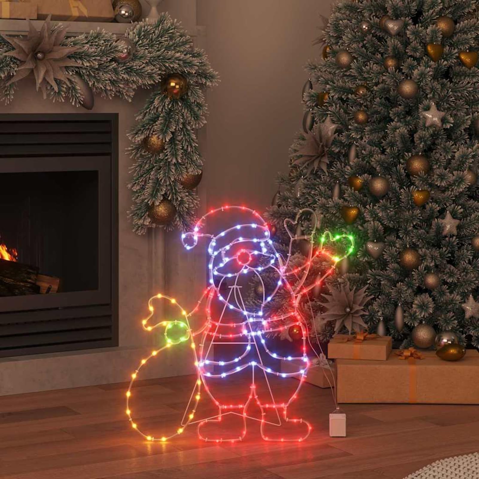 Homgoday Figurine du Père Noël Lumineuse LED - Décoration Classique et Intemporelle, Résistante aux Intempéries Modèle WQ1107ZJ-42018960FR