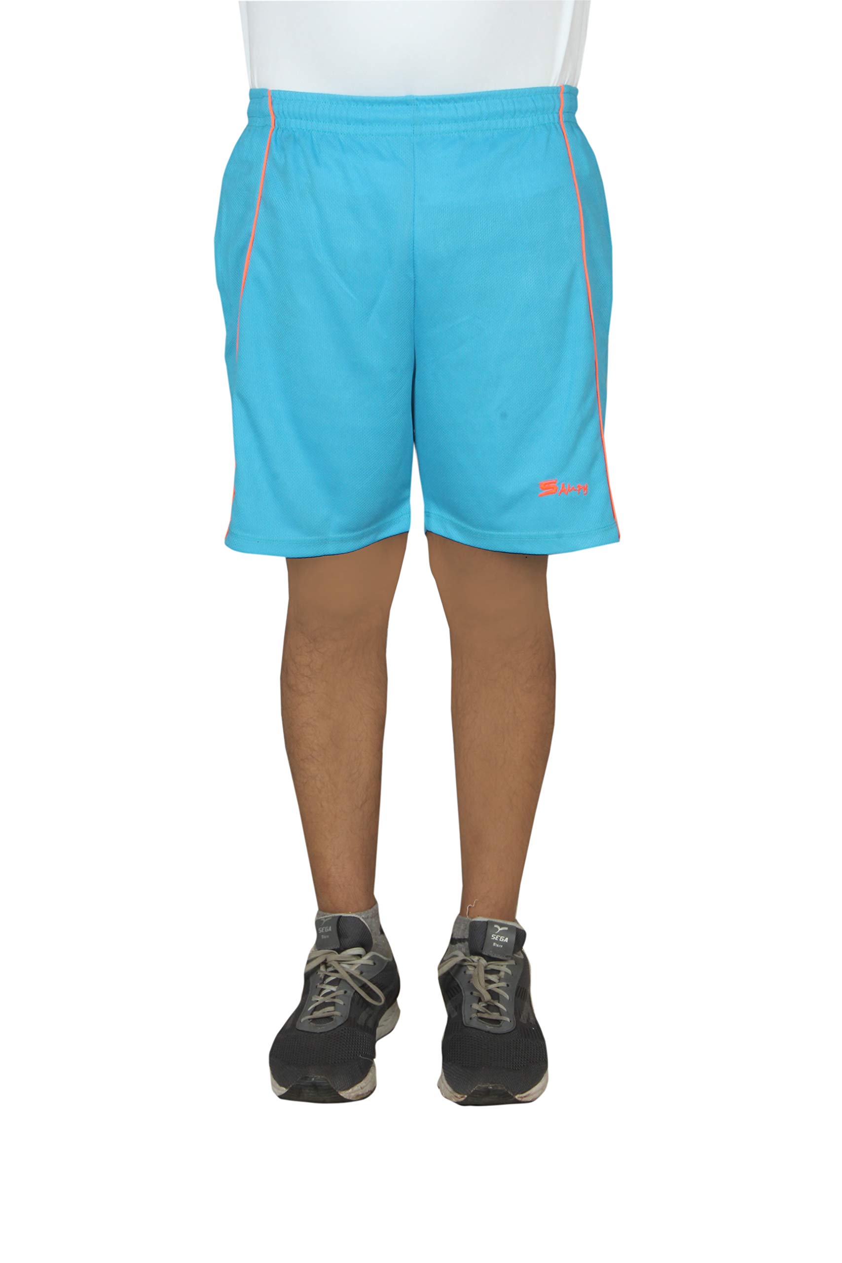SampyMens/Boys Sports/Gym/Running/Walk/Cycling Shorts (Large) Sky Blue