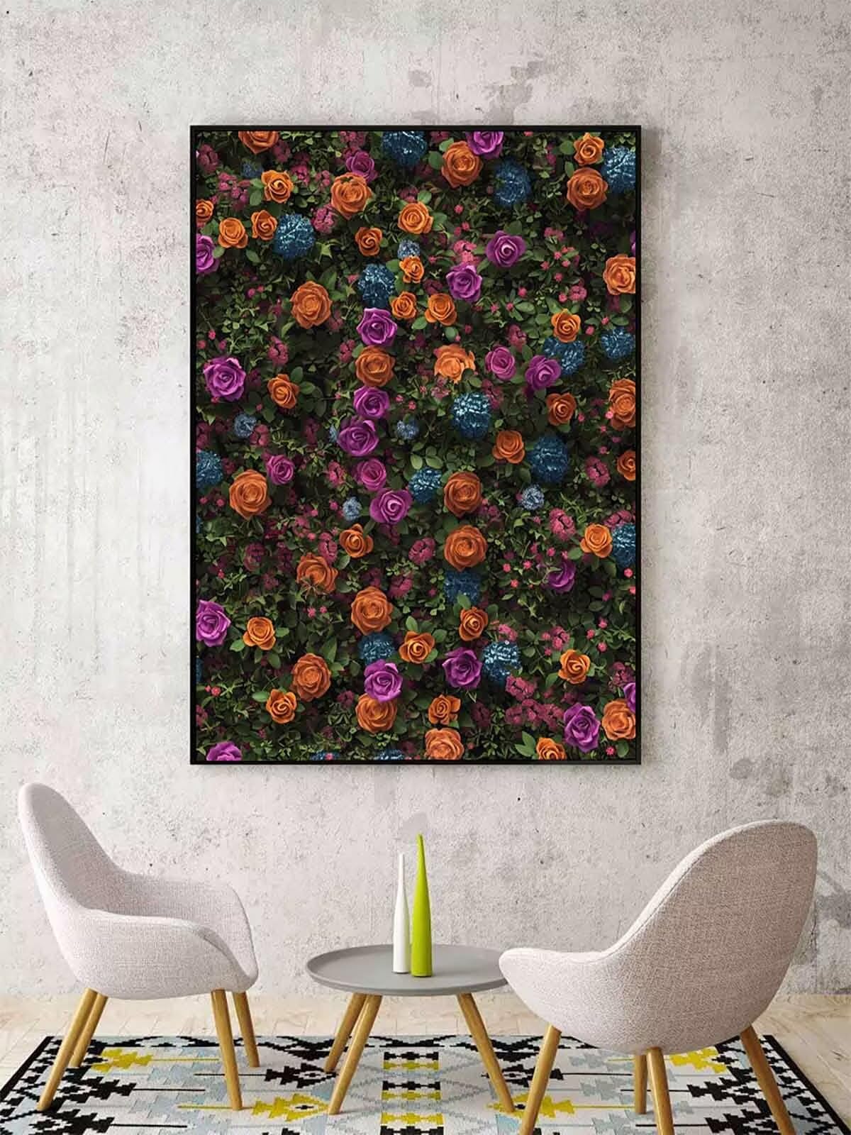 Malowanie według numerów, dorosłych, zestaw do malowania olejnego DIY 90x120 cm Roseet Flower Malowanie według numerów, dorośli z 3 pędzlami i farbą akrylową, dekoracja domu prezent - bez ramki