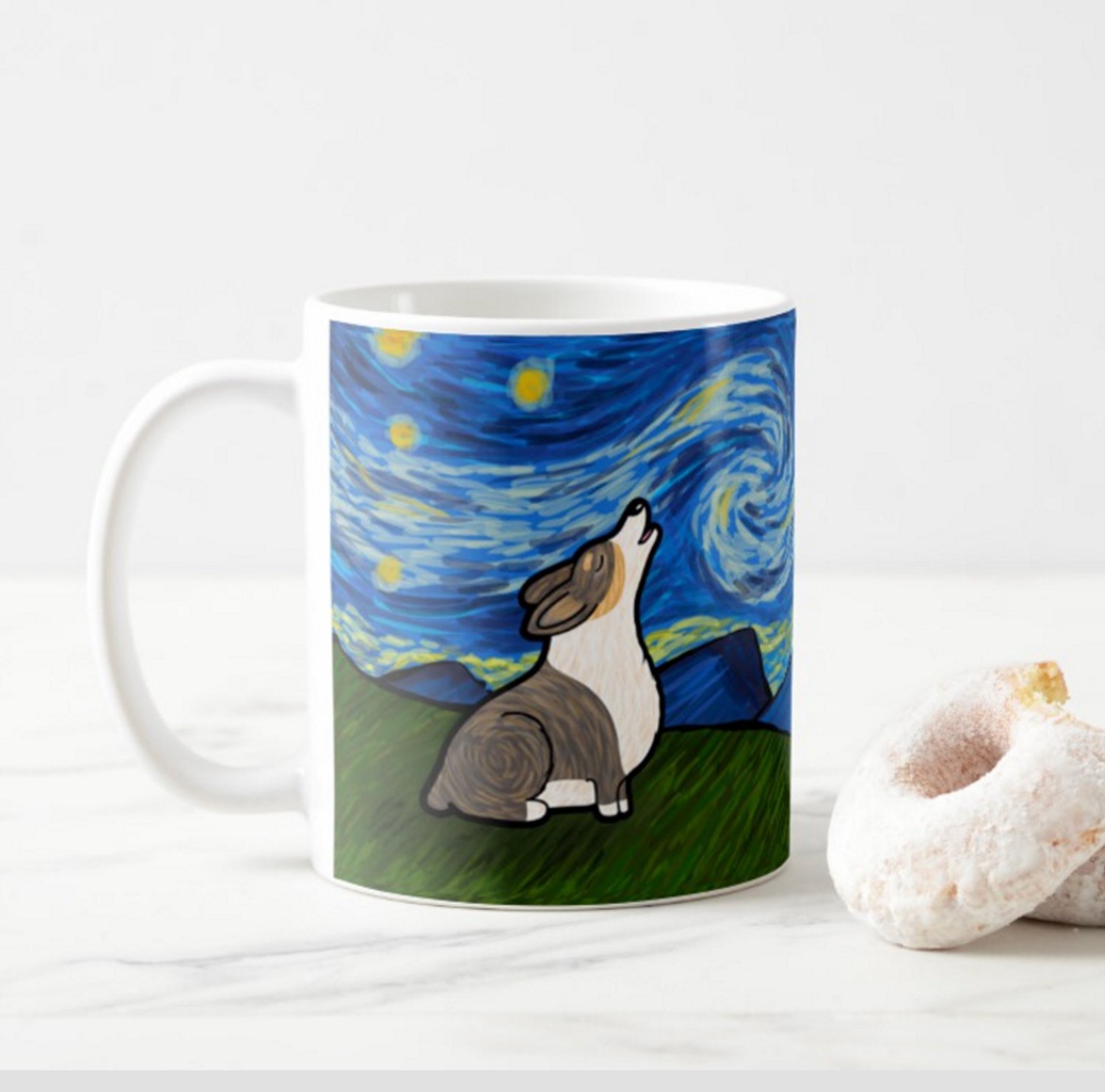 Black Headed Tri Pembroke Corgi Coffee Mug - Starry Baroo