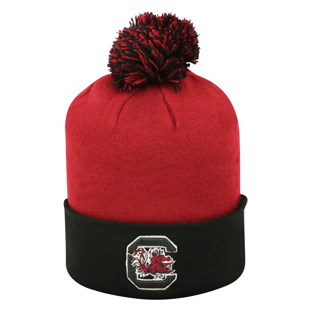 Top of the World South Carolina Gamecocks Pom Cuffed Knit Two Tone Beanie Stocking Hat Cap 048208