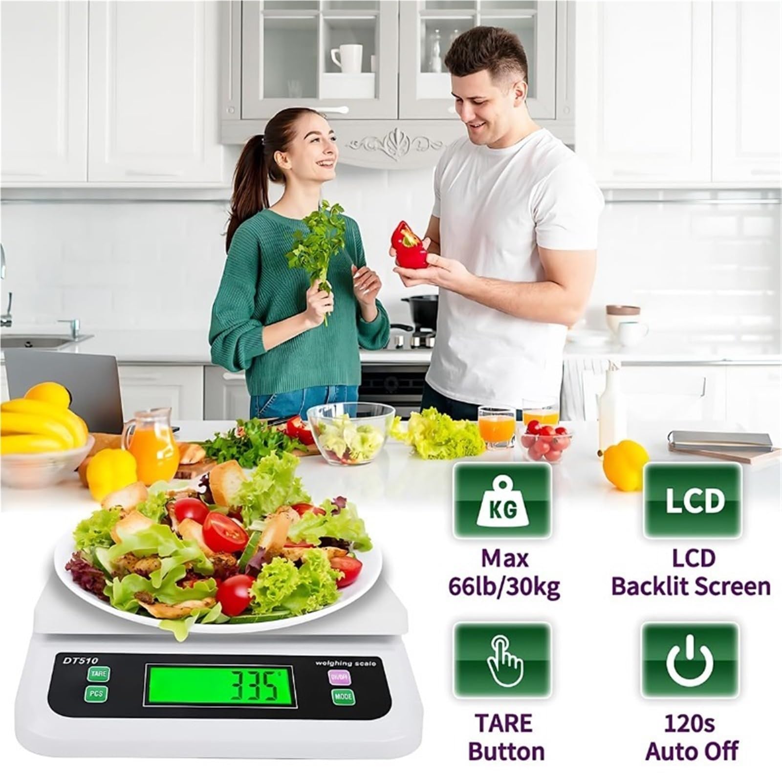 Wagi Cyfrowe, Waga elektroniczna 30 kg / 1 g LCD cyfrowa waga plastikowa waga waga waga spożywcza