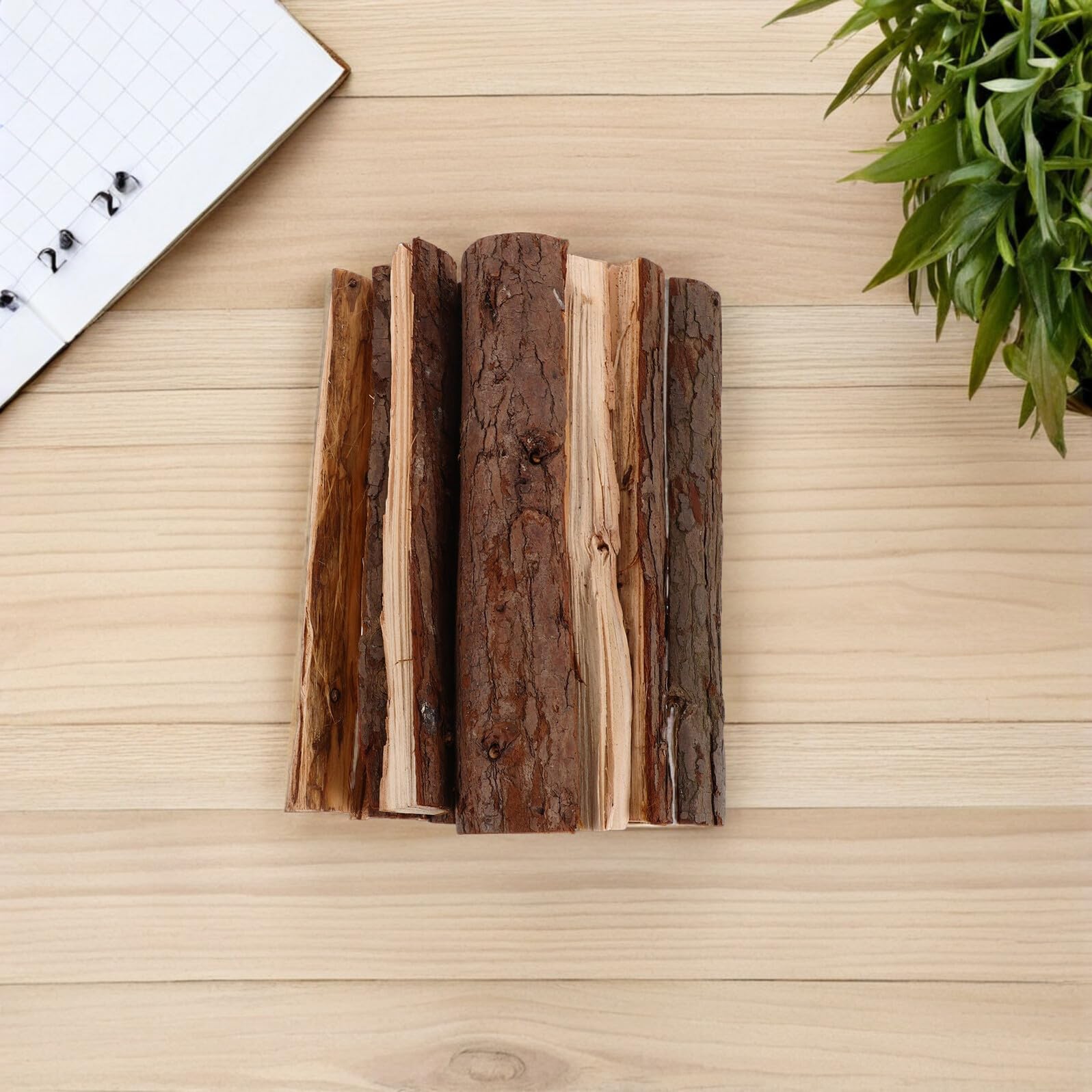 DOITOOL Leños Decorativos de Madera Seca con Superficie Natural 22 CM Juego de 10 Piezas para Chimeneas y Decoración Interior y Exterior Troncos Falsos para Fogatas y Jardín