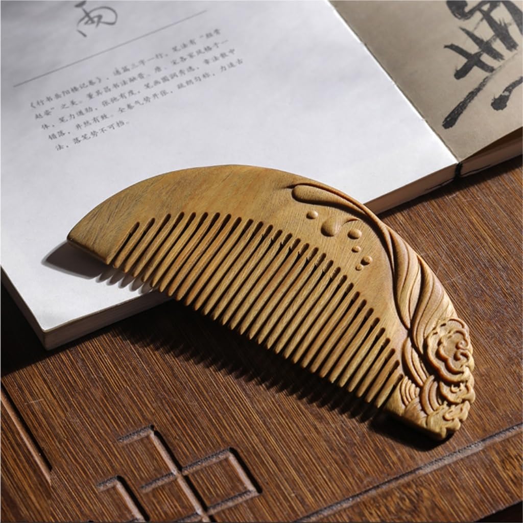 Peruka Grzebień Solid Wood Comb Home Fine Tooth Comb Portable Comb for Wet or Dry Curly, Thin, Thick, Wavy or Straight Hair Duże grzebienie do włosów